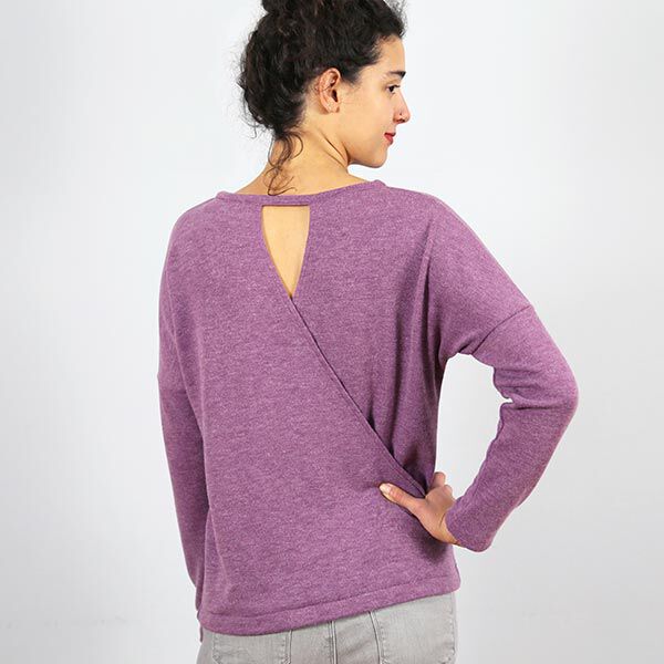 FRAU VEGA - ledig pullover med omlottlook på ryggdelen, Studio Schnittreif  | XS -  XXL,  image number 3