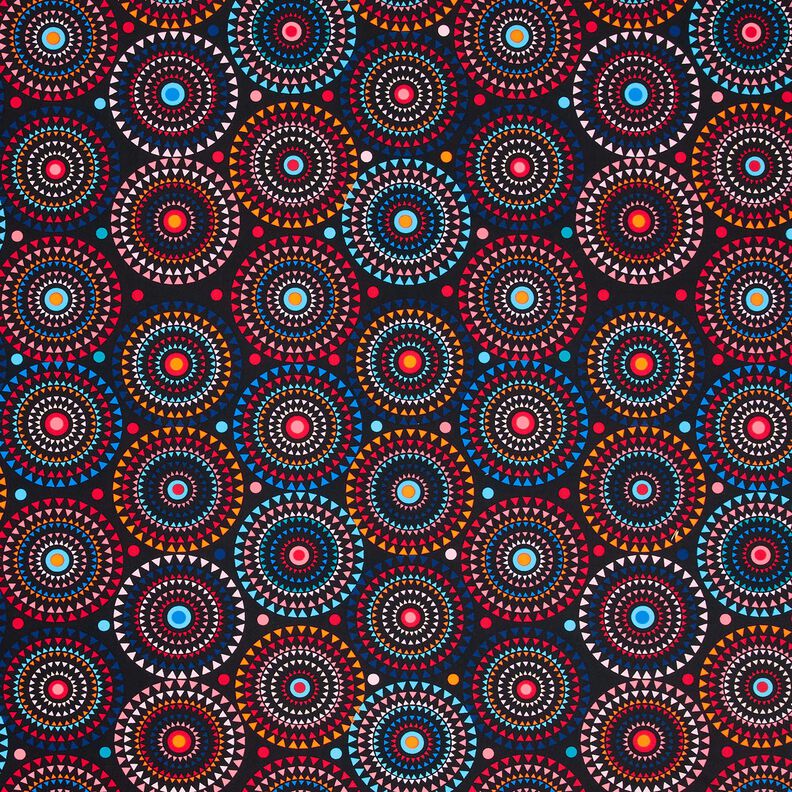 Baddräktstyg Mandala – svartblå/eldröd,  image number 1