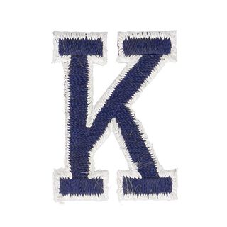 Applikation Bokstaven K [ Höjd: 4,6 cm ] – marinblått, 