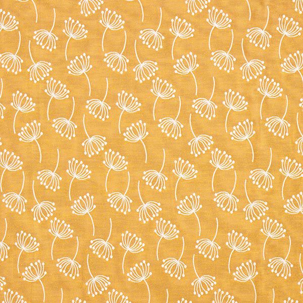 Möbeltyg Jacquard Maskrosor – senap,  image number 1
