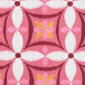 Dekorationstyg Canvas Broderi-look stor – pink/elfenbensvit, 