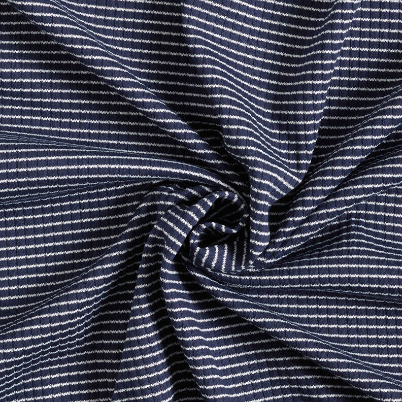Ribbad jersey miniränder – marinblått/vit,  image number 4