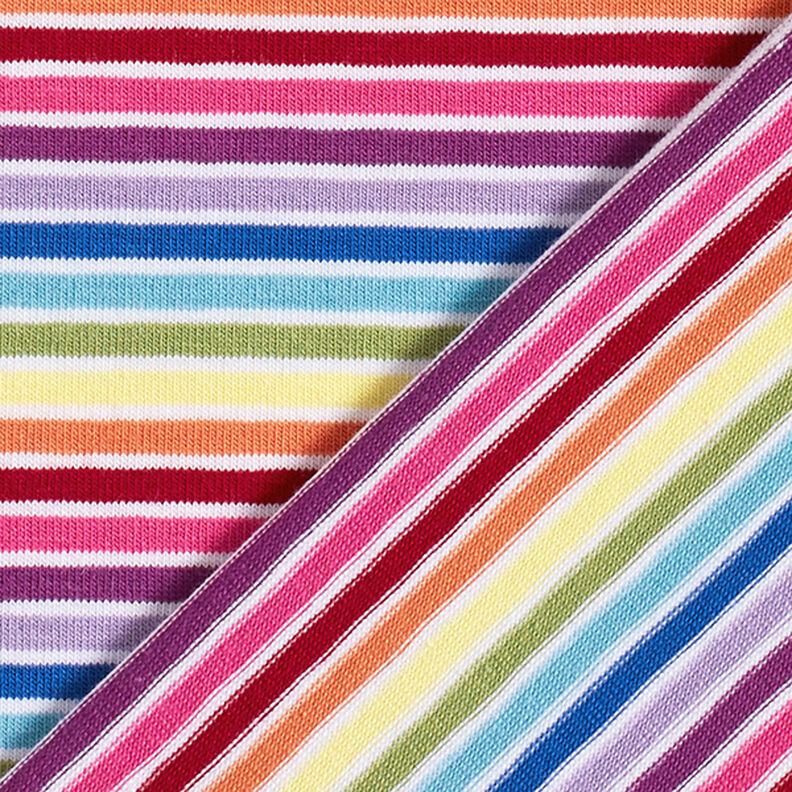 Bomullsjersey Regnbågsspiraler – vit/färgmix,  image number 4
