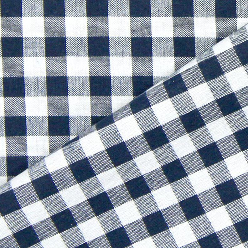 Bomullstyg Vichy rutig 1 cm – svartblå/vit,  image number 3