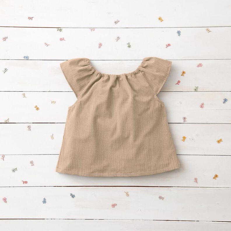Muslin/Dubbel-krinkelväv – mörkbeige, image number 8