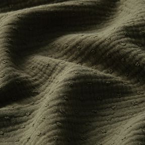 Muslin/Dubbel-krinkelväv dobby – khaki, 