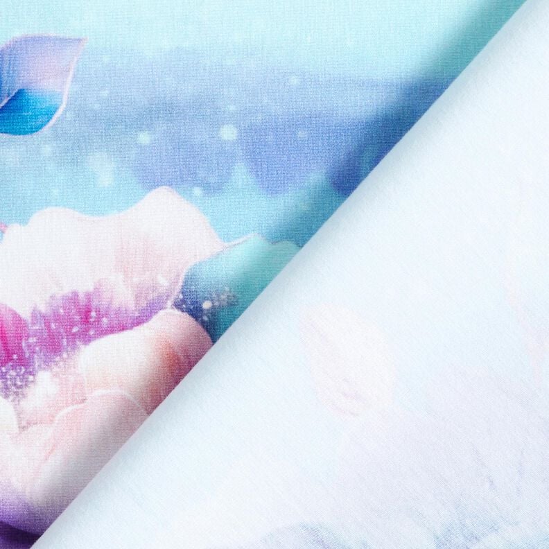 Bomullsjersey sommarblomster | Glitzerpüppi  – himmelsblå/lavender,  image number 4