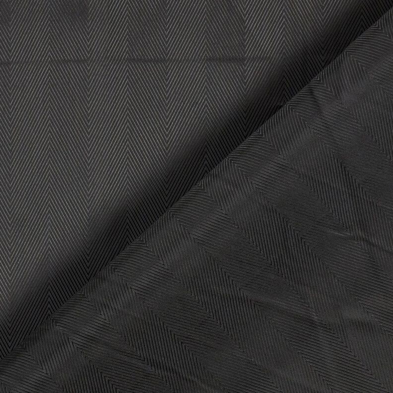 Fodertyg Jacquard fiskbensmönster – svart,  image number 4