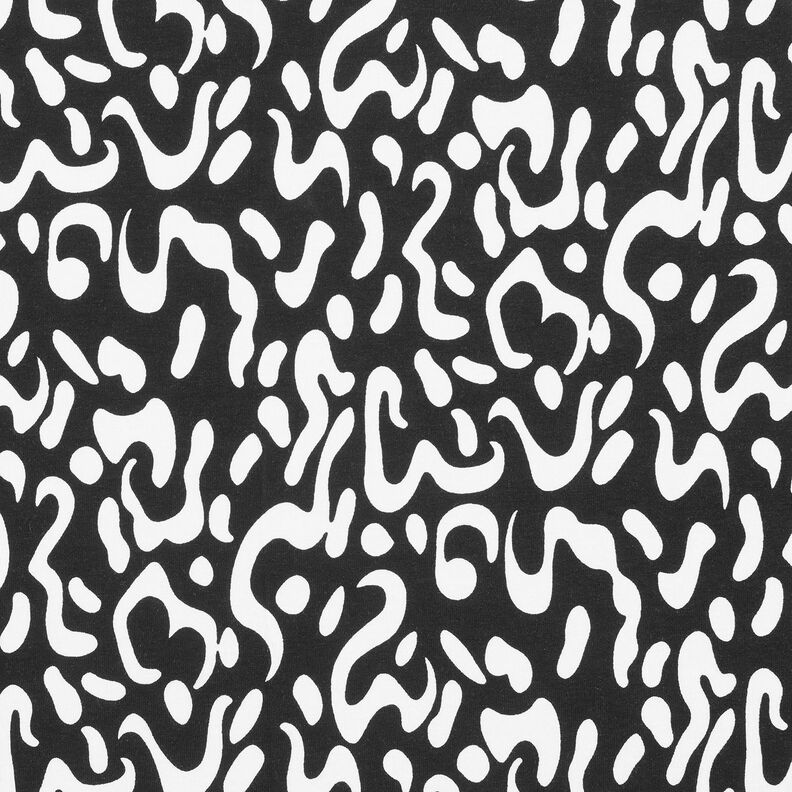 viskosjersey abstrakt leopardmönster – svart/vit, image number 7