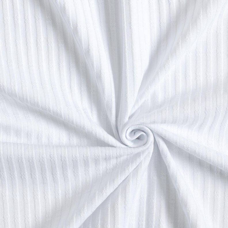 Ribbad jersey enkelt stickmönster – vit,  image number 3