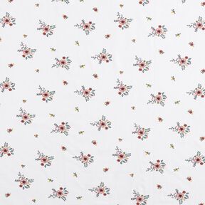 GOTS Bomullsjersey Spridda blommor | Poppy Fabrics – vit, 