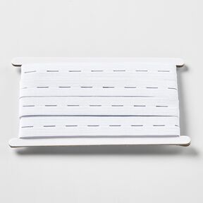 Elastiskt knapphålsband [3 m | 20 mm] – vit, 