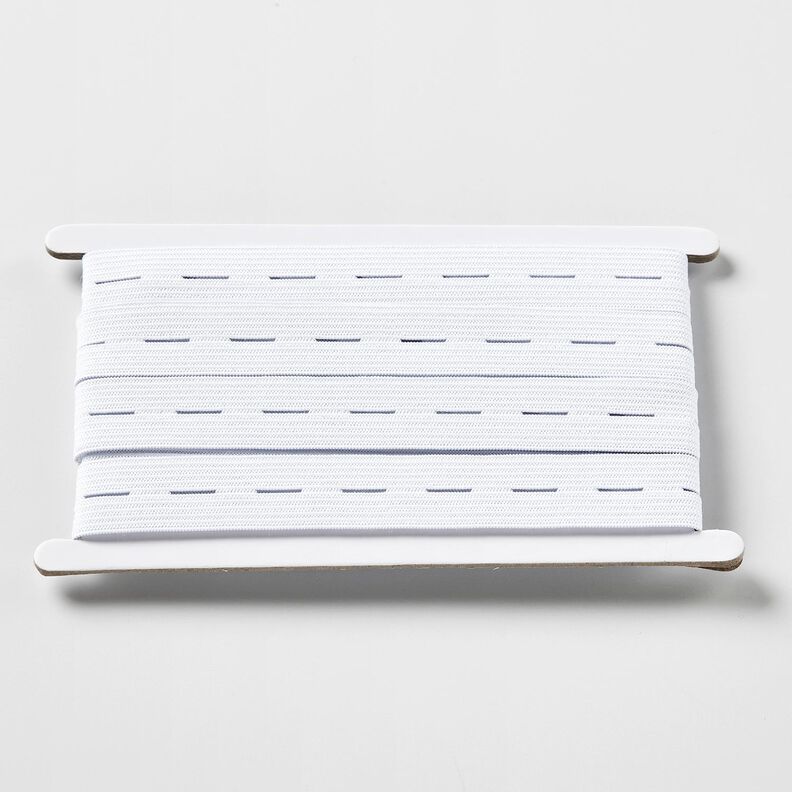 Elastiskt knapphålsband [3 m | 20 mm] – vit,  image number 1