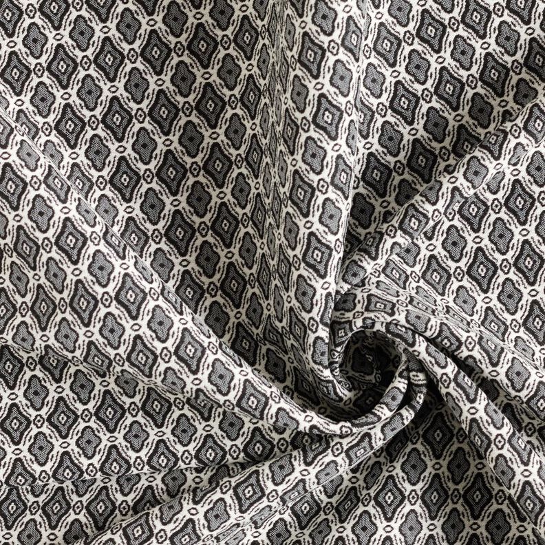 Stretch Jacquard Viskosmix Ädla diamanter – yllevit/grått,  image number 3