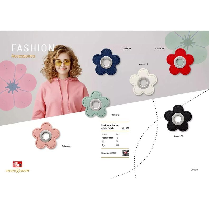 Öglelapp Fuskläder blomma | Prym – rosa,  image number 3