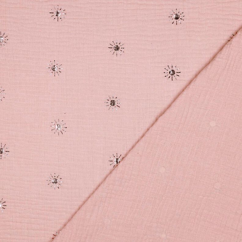 Muslin/Dubbel-krinkelväv Solar Folietryck | Poppy Fabrics – ljus gammelrosa/pastellviolett,  image number 4