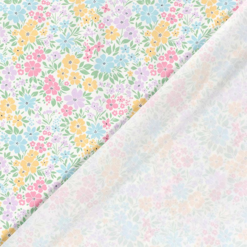 Bomullsjersey Vacker blomsteräng – elfenbensvit/pastellfläder,  image number 4