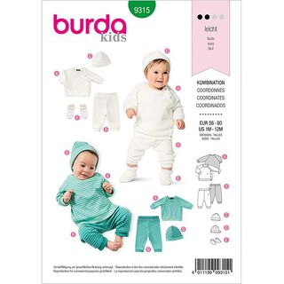 Set för nyfödd baby, Burda 9315 | 56-80, 