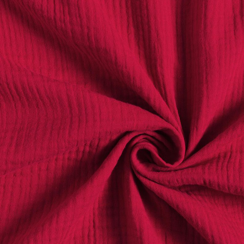 GOTS Muslin/Dubbel-krinkelväv | Tula – kaminrött,  image number 1
