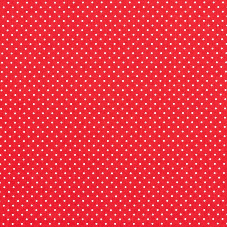 Bomullspoplin Små prickar – rött/vit,  image number 1