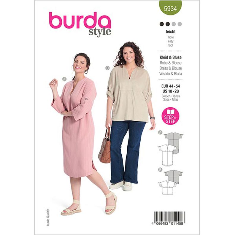 Klänning | Blus i plusstorlek  | Burda 5934 | 44-54,  image number 1