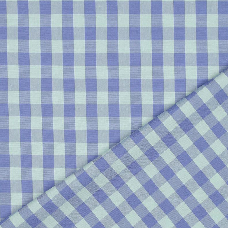 Bomullspoplin Check | Poppy Fabrics – ljus mint/fläder,  image number 4