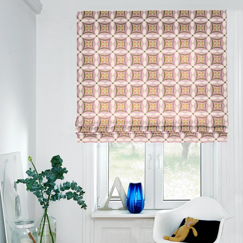 Dekorationstyg Canvas Broderi-look stor – pastellviolett/ljusbeige, image number 5