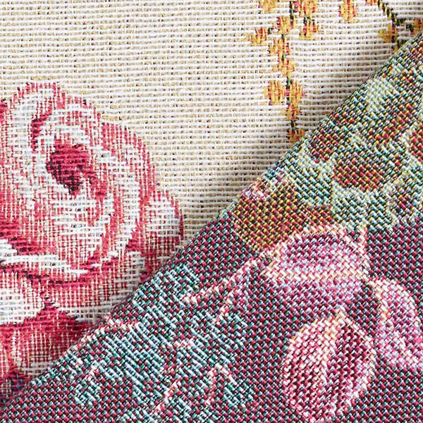 dekorationstyg gobeläng blandade blommor – yllevit/fläder, image number 4