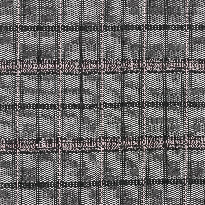 Stickad jacquard rutig – svart/vit,  image number 1