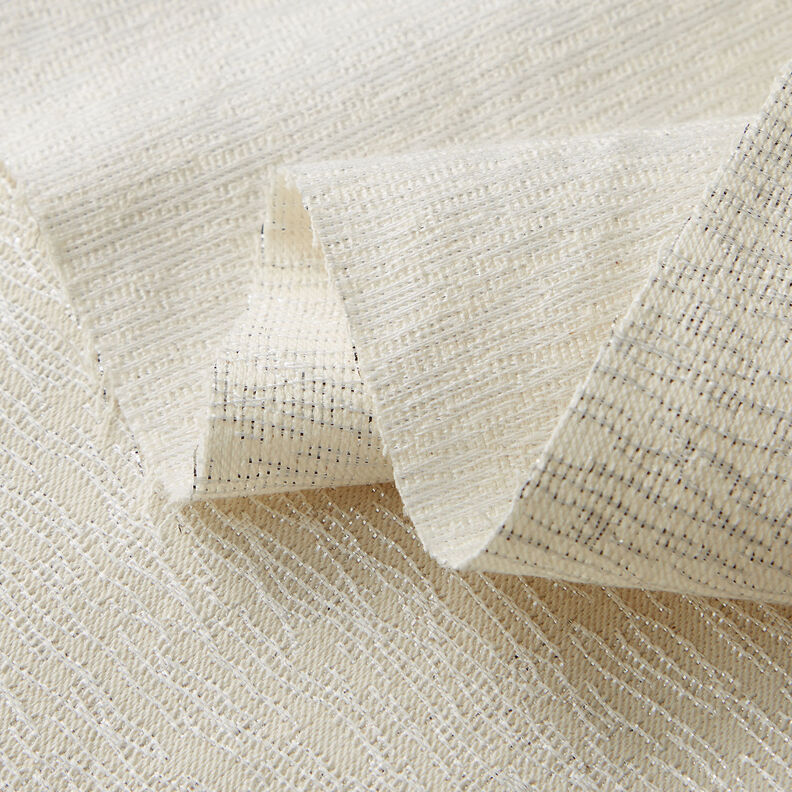 Klädtyg jacquard glittrande serpentinlinjer – vit/silver,  image number 3