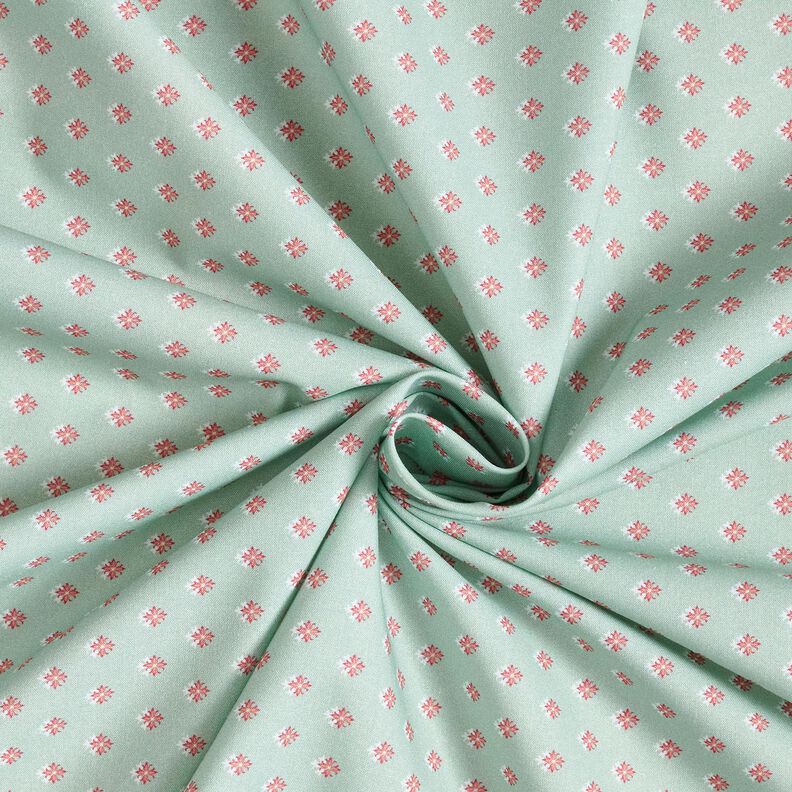 Bomullstyg Poplin Minispikar – ljus mint/mörk gammelrosa, image number 3
