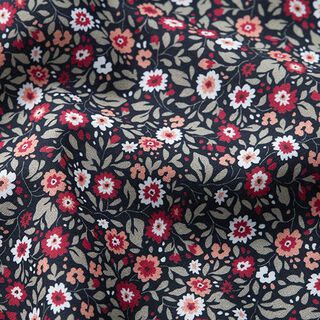 ekologisk bomullspoplin små blommor – svart, 