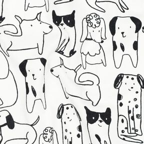 Bomullsflanell hundar | Poppy Fabrics – vit/svart,  Bomullsflanell hundar | Poppy Fabrics – vit/svart,