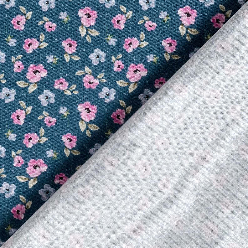 Bomullstyg Poplin Fina blommor – blå/pastellviolett,  image number 4