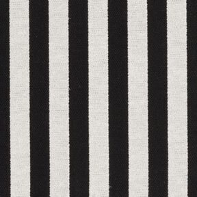 Dekorationstyg Jacquard breda ränder – elfenbensvit/svart, 