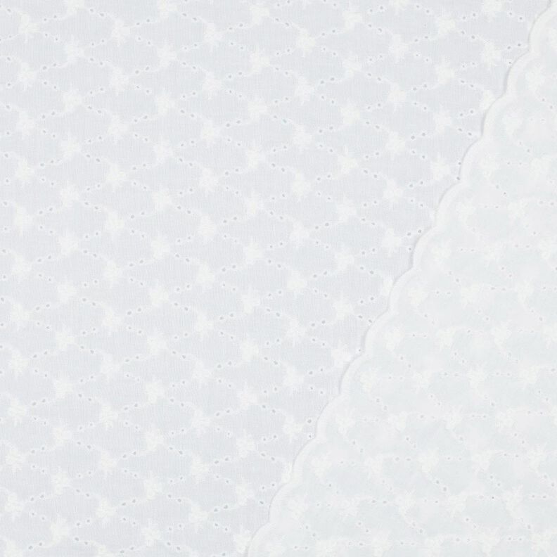 Bomullstyg Engelskt broderi Blommiga diamanter | Poppy Fabrics – vit,  image number 4