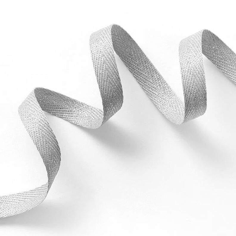 Vävt band Metallisk [9 mm] – silver/silvermetallic,  image number 1