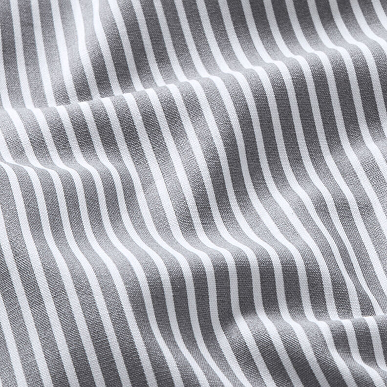 Bomullspoplin Ränder – grått/vit, image number 2