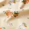 Bomullspoplin Djur som plockar blommor – vaniljgul,  thumbnail number 2