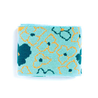 GOTS Ekologiska stickade muddar CUFF ME REMEMBER ME Forget-Me-Not [140 cm | 7,5 cm] | Albstoffe, 