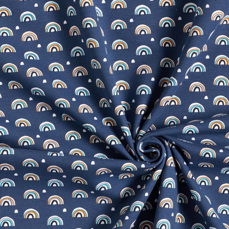 Bomullsjersey Små regnbågar – indigo, image number 3