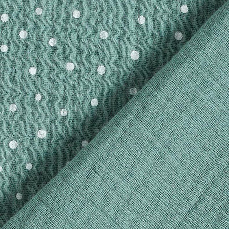 Muslin/Dubbel-krinkelväv prickar – vass/vit, image number 4