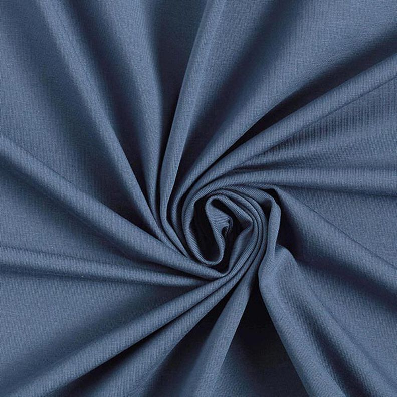 Bomullsjersey medium enfärgad – jeansblå,  image number 1