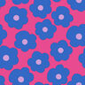 Bomullspoplin Big Flower | Nerida Hansen – intensiv rosa/jeansblå,  thumbnail number 1
