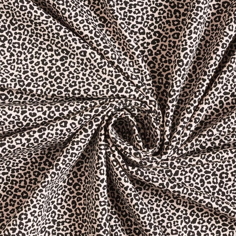 Bomullsjersey mini-leo-tryck – natur/svart, image number 3