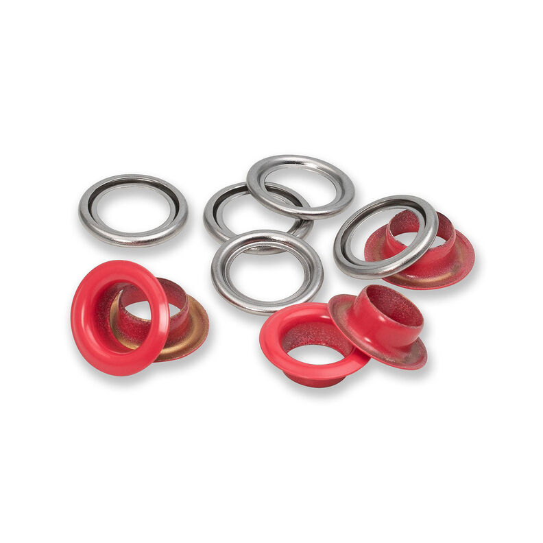 Öljetter med brickor [20 stycken | Ø 11 mm] | Prym – rött/silvermetallic,  image number 2