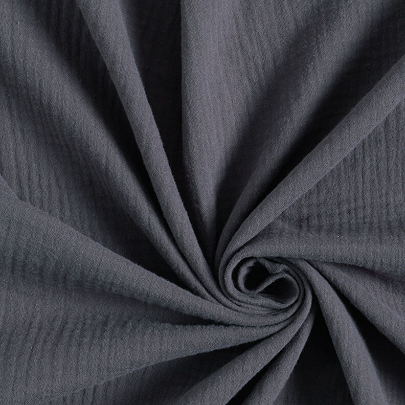 Muslin/Dubbel-krinkelväv – mörkgrå,  image number 1