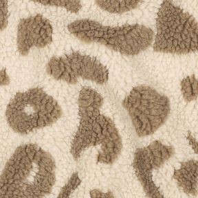 Teddyplysch Leopardmönster – natur/mörk gråbrun, 