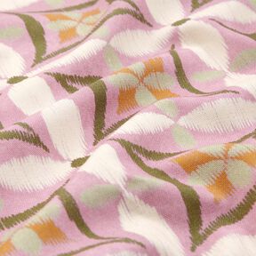 Dekorationstyg Canvas Broderi-look stor – pastellviolett/ljusbeige, 