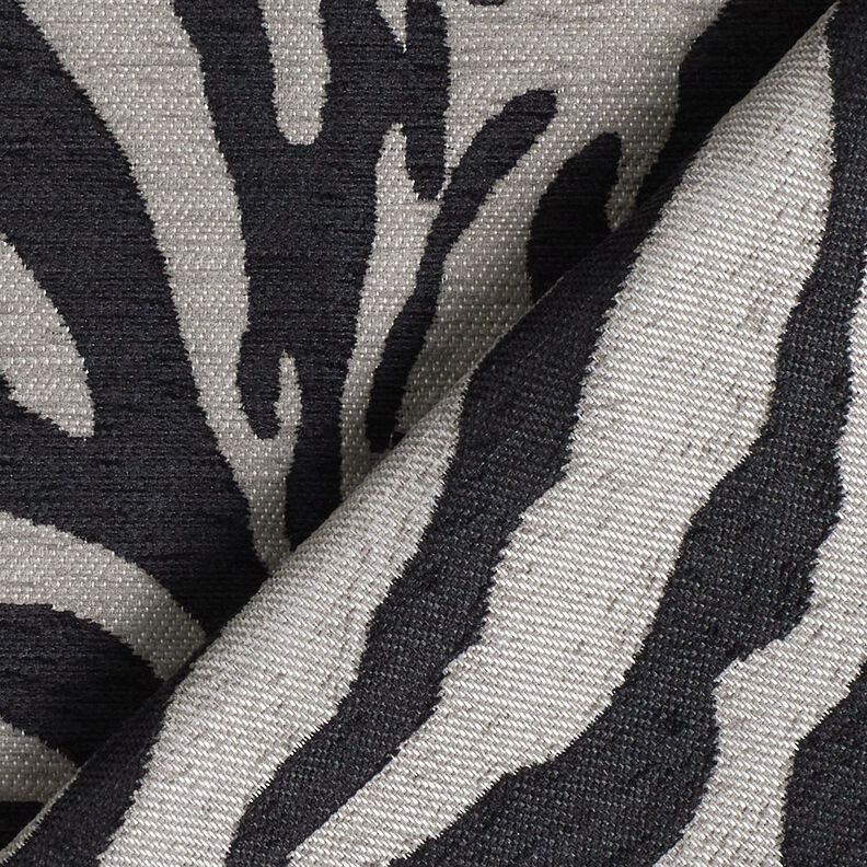 Stoppningstyg Jacquard zebra – svart/grå, image number 4